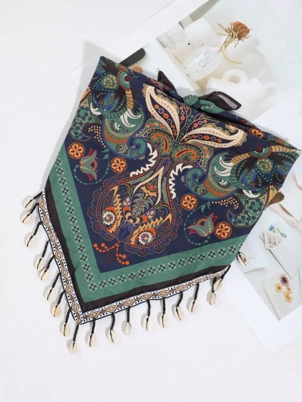 Paisley Fringe Scarf S178
